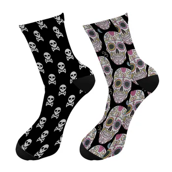 Men Fashions 3d Printed Skull Foot X Ray Crew Socks Men Funny Sugar Skull Skeleton Long Socks Street Trend Cloud Tube Socks sugar street