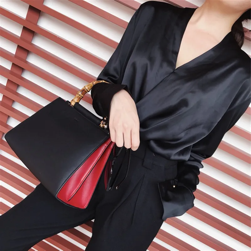 En Ligne Col en v profond femmes chemise couleur Pure hauts automne été printemps femme à manches longues élégant bureau dame Blouse