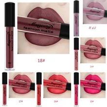 6 долговечные цвета водонепроницаемый матовый коричневый темно-красный жидкая помада макияж антипригарный блеск для губ