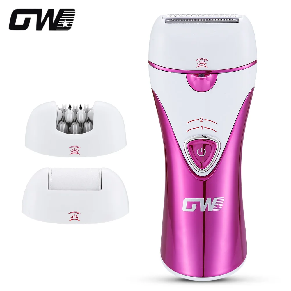 

Guowei GW-208 3 In 1 Cordless Female Epilator Depilador Women Shaver Electric Lady Callus Remover Hair Removal Waxing Machine
