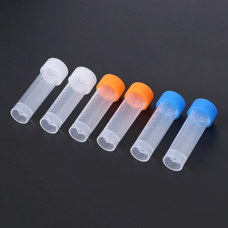 

6PCS 5ml Centrifuge Tubes With Cap Sample Analysis Experiment Frozen Storage