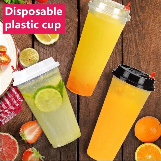 100pcs Clear Disposable Plastic milk Tea Coffee Cups with Lids for Iced hot Coffee Bubble Smoothie 400ml 500ml 600ml 700ml mug 100pcs Clear Disposable Plastic milk Tea Coffee Cups with Lids for Iced hot Coffee Bubble Smoothie 400ml 500ml 600ml 700ml mug