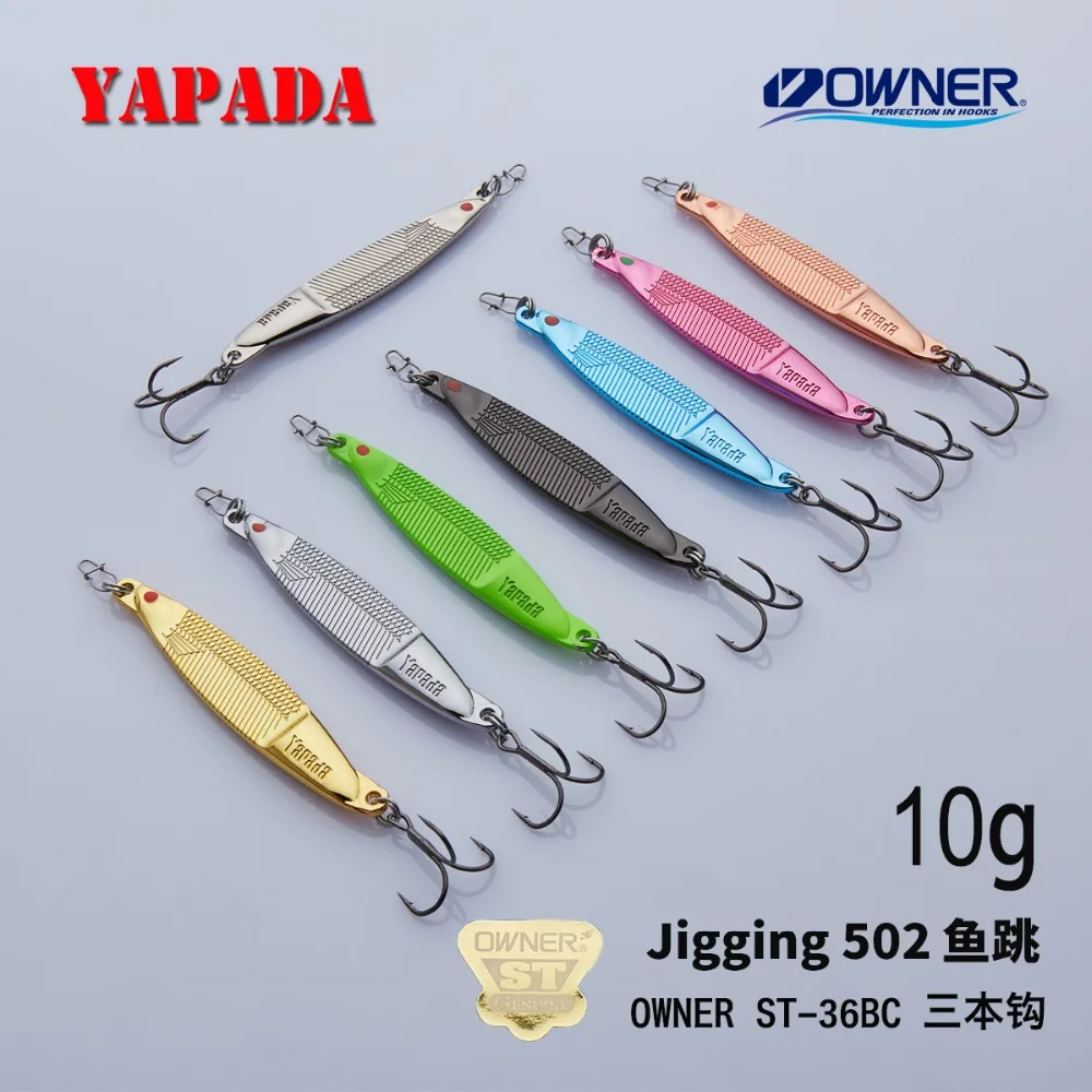 YAPADA Jigging 502 рыба прыжок 10 г/15 г усиленный тройной крючок 66 мм/75 мм перо Многоцветный