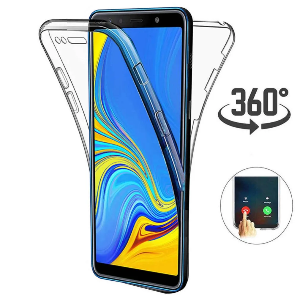 

360 Degree Phone Case for Samsung Galaxy A50 A30 A40 A60 A70 A10 A750 S10 M10 M20 M30 Silicone Cover 2 in 1 Soft TPU Rubber Case