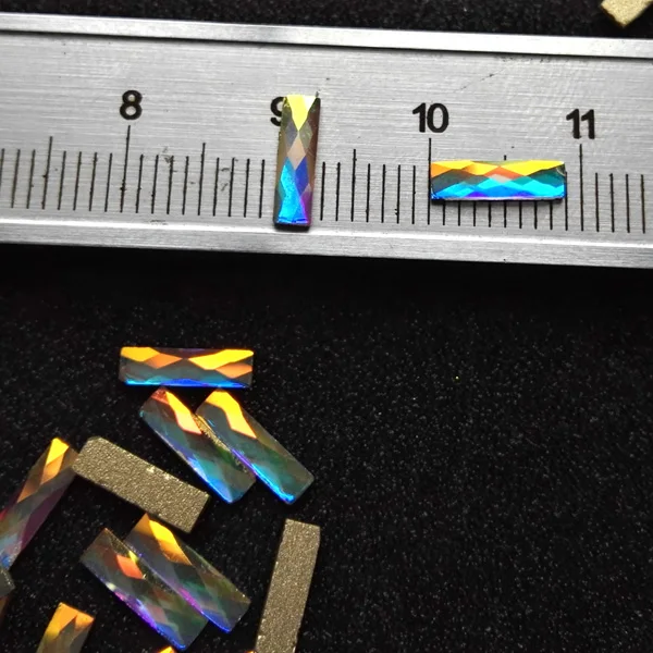 Rectangle 2x9mm 36 шт 3d-украшения для ногтей различных форм AB красочные алмазные запонки для ногтей кристаллические элементы стразы с плоской обратной поверхностью - Цвет: Rectangle 2x9mm
