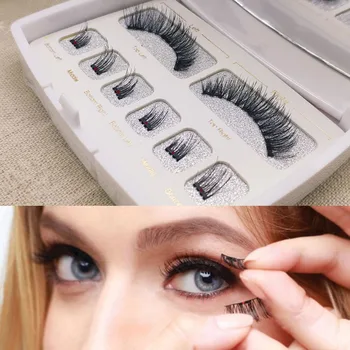 

HaHaLash Magnetic Eyelashes Box type with three magnets Natural curl Hand Made Factory Sell Eyelashes extension TWO Boxes