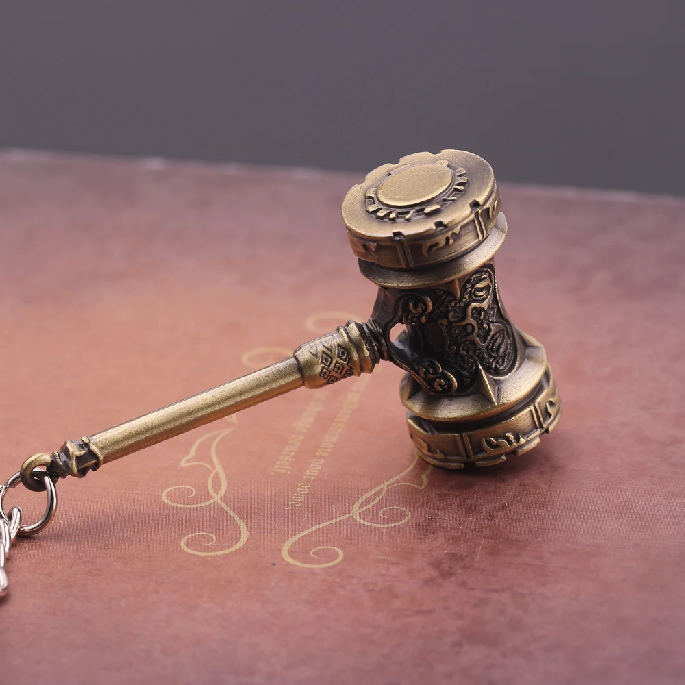 

Hot Cosplay Keyring Hammer Keychain DouLuo Continent of Haotian Hammer Accessory Weapon Model Holder Key Car Porte Clef Gift