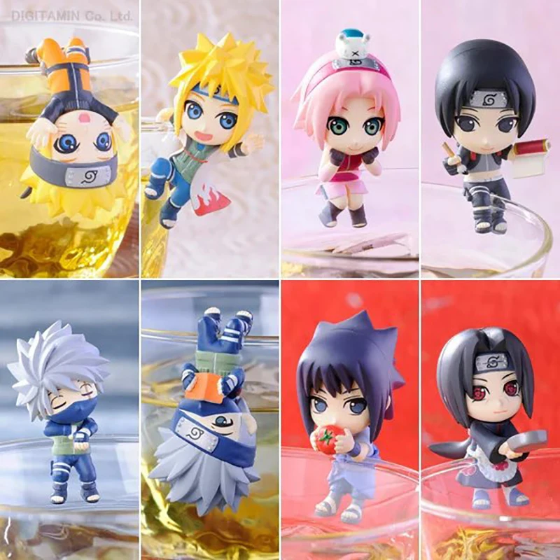 

8pcs/set Mini Naruto Figure Kakashi Sasuke Uchiha Action Figure Anime puppets PVC Toys Model Cup Decoration Accessories Gifts #E