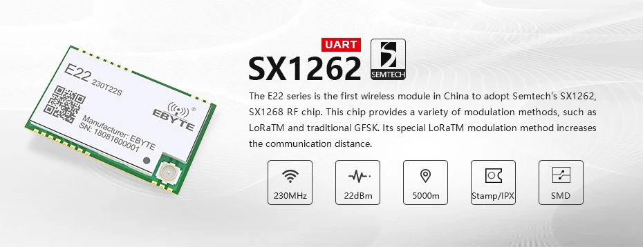 E22-230T22S SX1262 IPEX 230mhz rf module (1)