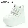 WGZNYN 2022 NEW Woman Casual Shoes 12 Cm Super Hihg Wedge Outdoor Female Hook Loop Comfortable Platform Sneakers W005 ► Photo 2/6