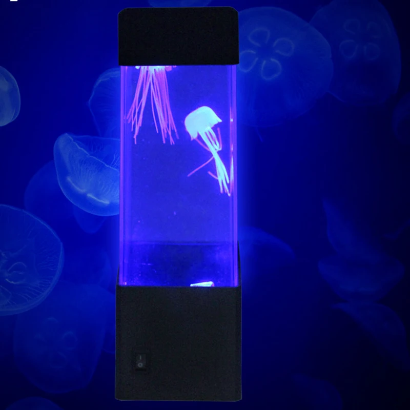 ED Desktop Light Jellyfish Tropical Fish Aquarium Tank LED Light Relaxing Bedside Mood Night Light Lamp (13)