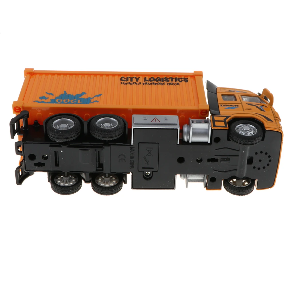 1:18 Scale Diecast Container Truck Construction Vehicle Car Model Toy
