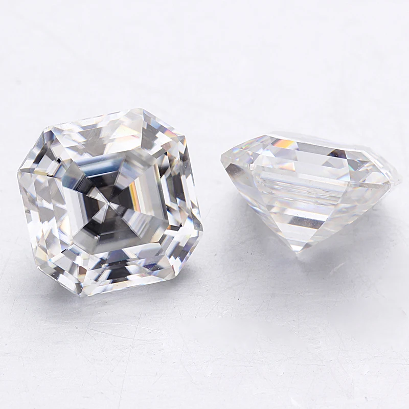 Asscher Cut 4x4 мм цвет GH Moissanite камень для изготовления ювелирных изделий 2 шт.|Стразы и