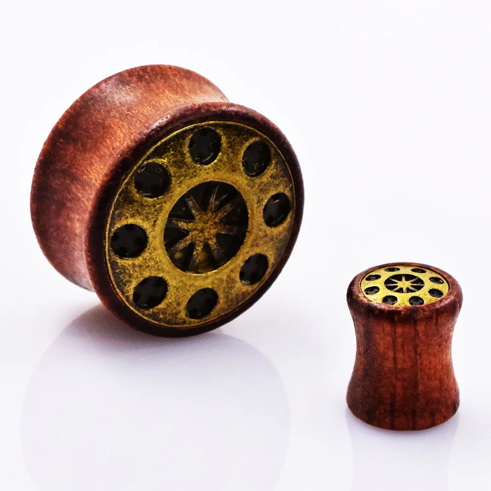 Symbolic Wood Ear Tunnels Plugs for Women Men Flesh Ear Skin Expansion Plug font b Earring