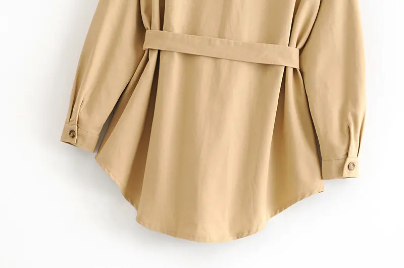 Женское однобортное пальто с длинным рукавом и свободным воротником на талии, осенняя Повседневная Женская куртка в стиле Харадзюку