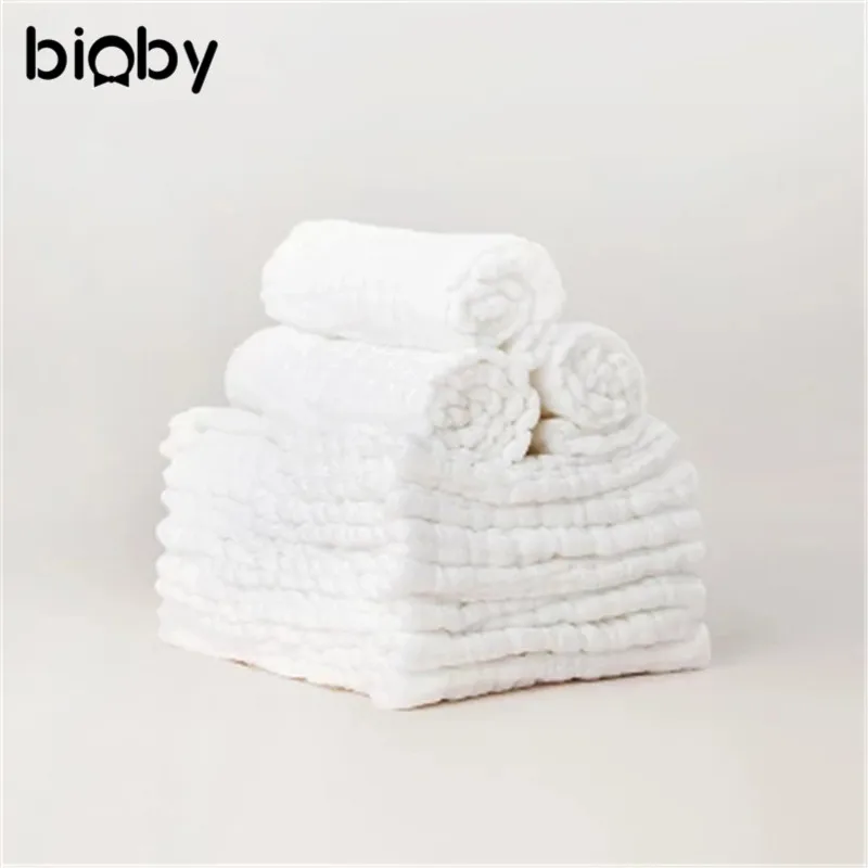 

Reusable Baby Cotton Cloth Diapers 10Pcs Newborn Washable Nappy Liners Insert Cotton Nappies Antibacterial Soft Breathable