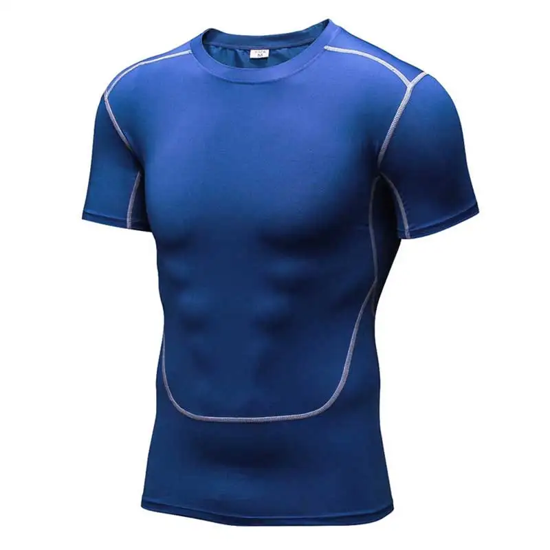 Для мужчин Pro быстросохнущая тренировки в зале Длинный топ футболка спортивные Леггинсы для бега Yogaing сжатия Фитнес спортивные футболки Костюмы футболка V1023
