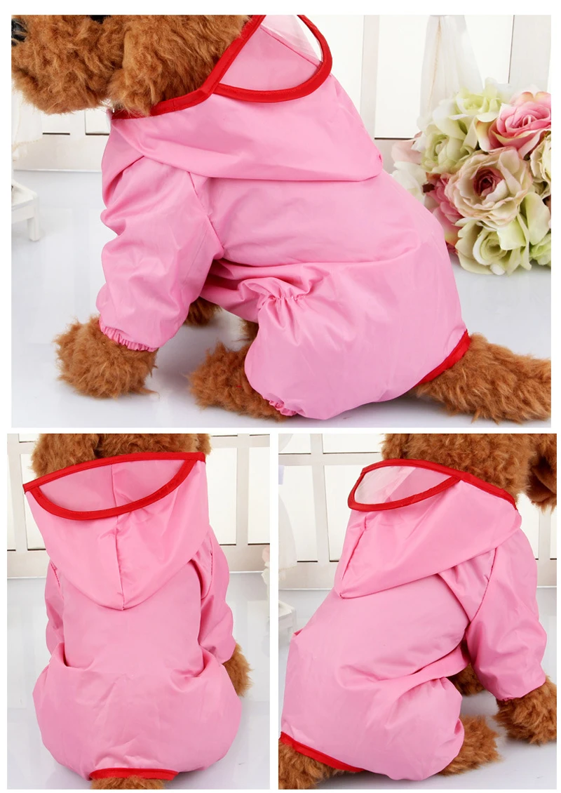 

Small Pet Dog Pyjama Hoody Jacket Rain Coat Waterproof Clothes Slicker Jumpsuit Apparel Dog Clothes For Small Dogs Girl