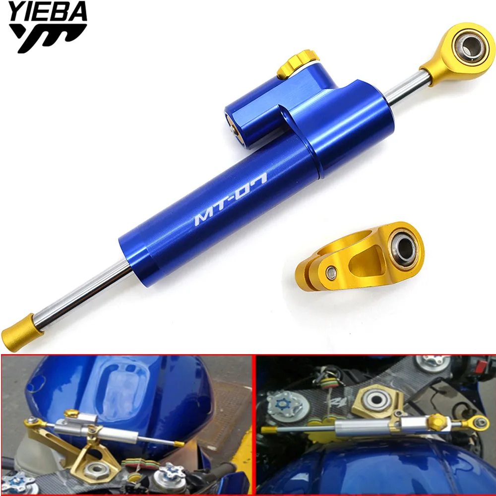 Universal Motorcycle CNC Steering Dampers Stabilizer Safety Control For YAMAHA MT07 MT 07 MT-07 FZ07 FZ-07 FZ 07 With mt07 LOGO