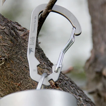 

Keith Titanium Carabiner Hook Clip EDC Keychain Clip Carabiner Hiking Buckle Split Mini Spring Clasps Ti1104 Dropshipping