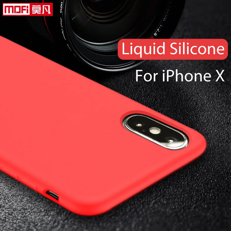 

For iPhone X Case Liquid Silicone Gel Rubber Case Smooth Protective Mofi Official for Apple iPhone X iPhoneX 5.8 inch Case Cover
