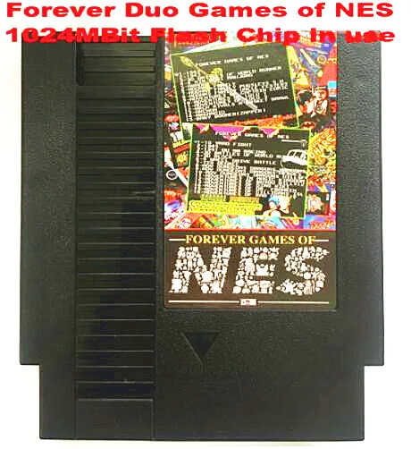 

FOREVER DUO GAMES OF NES 852 in 1 (405+447) Game Cartridge for NES Console, total 852 games 1024MBit Flash Chip in use