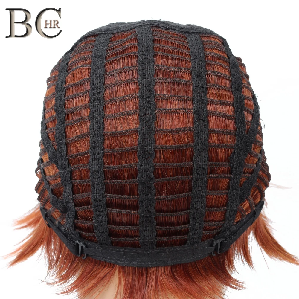 BCHR 6 дюймов синтетические Короткие парики с прямыми волосами для женщин Омбре коричневый парик короткий боб парики высокотемпературное волокно