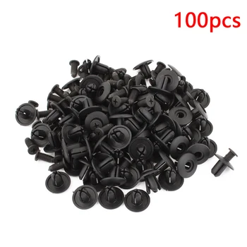 

Dewtreetali Hot Sale 50pcs/100pcs 8mm Hole Auto Clips Car Bumper Door Trim Panel Plastic Rivets Front Dumper Fender Fastener Pus