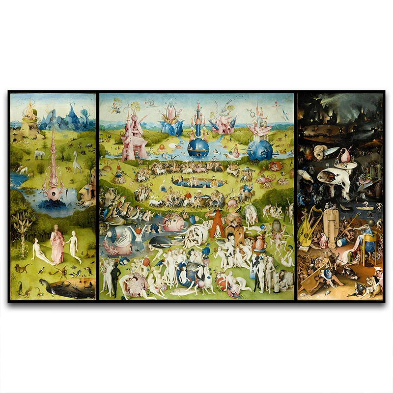 Сад земного восхищения и ад от hieronimus Bosch детали HD парусиновая живопись с принтом