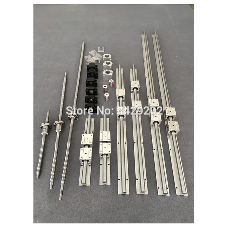 

3set ballscrew SFU1605- 400/750/800 + BK/BF12 + 6sets SBR20 Linear Guide rails+ couplers for CNC Router Milling Machine
