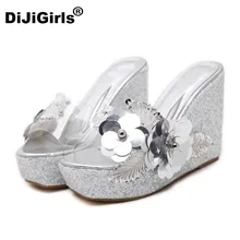 Dijigirls/новый летний прозрачный ПВХ толстые сандалии Элегантные Простые Модные Блестки сексуальная обувь на высоком каблуке Женская обувь высокого качества женские
