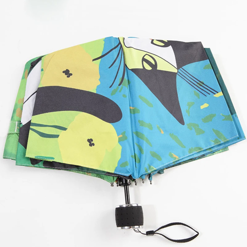 Yesello картина маслом кошка узор Дождь Солнечный зонтик складной утолщение анти УФ Мода Зонтик Абстрактный дизайн для женщин зонтик