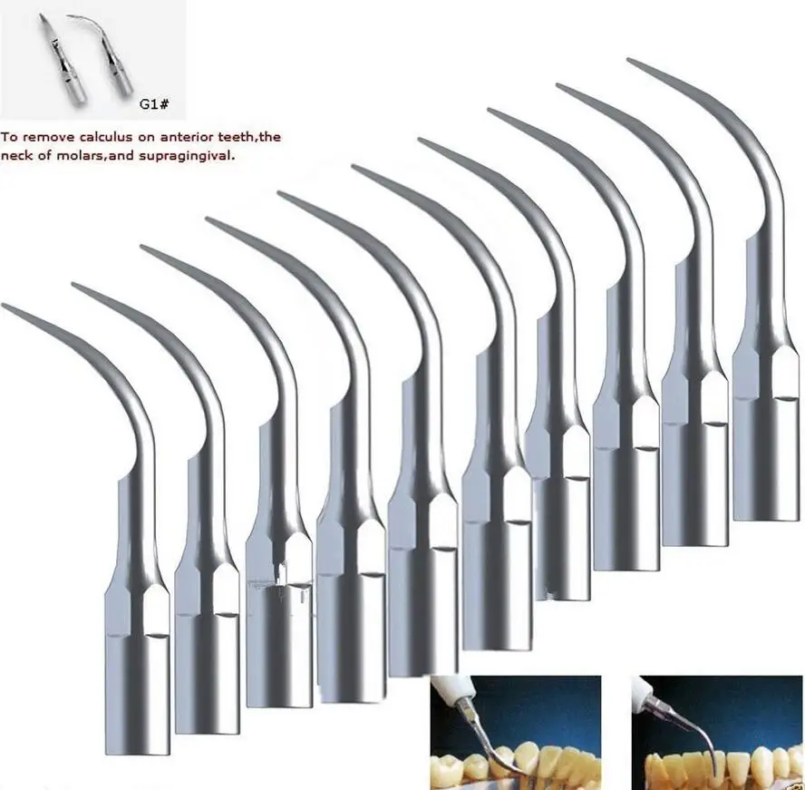 

Free shipping 10 PCS Dental Ultrasonic Scaler Scaling Tips G1 Fit EMS Woodpecker Scaler