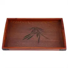 Деревянный поднос для подачи чая, воды, напитков, поднос для завтрака, поднос для подачи чая с ручкой, кухонный инструмент