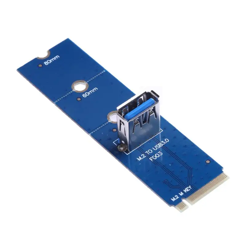 NGFF M.2 to USB 3.0 PCI-E Riser Card M2 M Key Motherboard to USB3.0 Extender Raiser Adapter for 2242/2260/2280 for BTC Mining