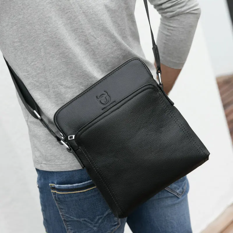 cheap new genuine leather messenger bag for men casual shoulder bags male flap bag luxury brand crossbody bags
