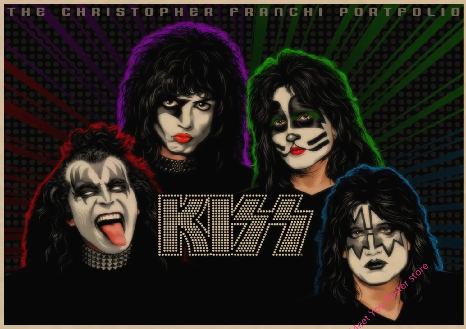 レトロな手作りの装飾ポスターkissバンド ヨーロッパとアメリカの音楽チームの古典的な装飾画 レトロなポスターa2 ウォール ステッカー Aliexpress