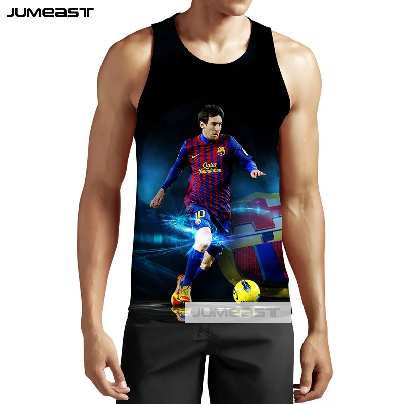 Jumeast бренд моды 3d печатных Lionel Messi мужские/женские топы супер Футбол Звезда Унисекс Без Рукавов Рубашка гусарский жилет - Цвет: 8