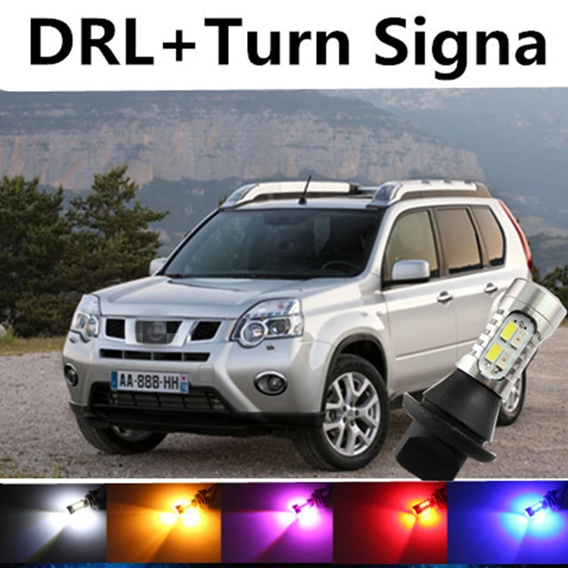 

Tcart 1156 PY21W drl For nissan x trail qashqai accessories 2008-2012 LED DRL Daytime Running Light & Turn Signal Light lamp
