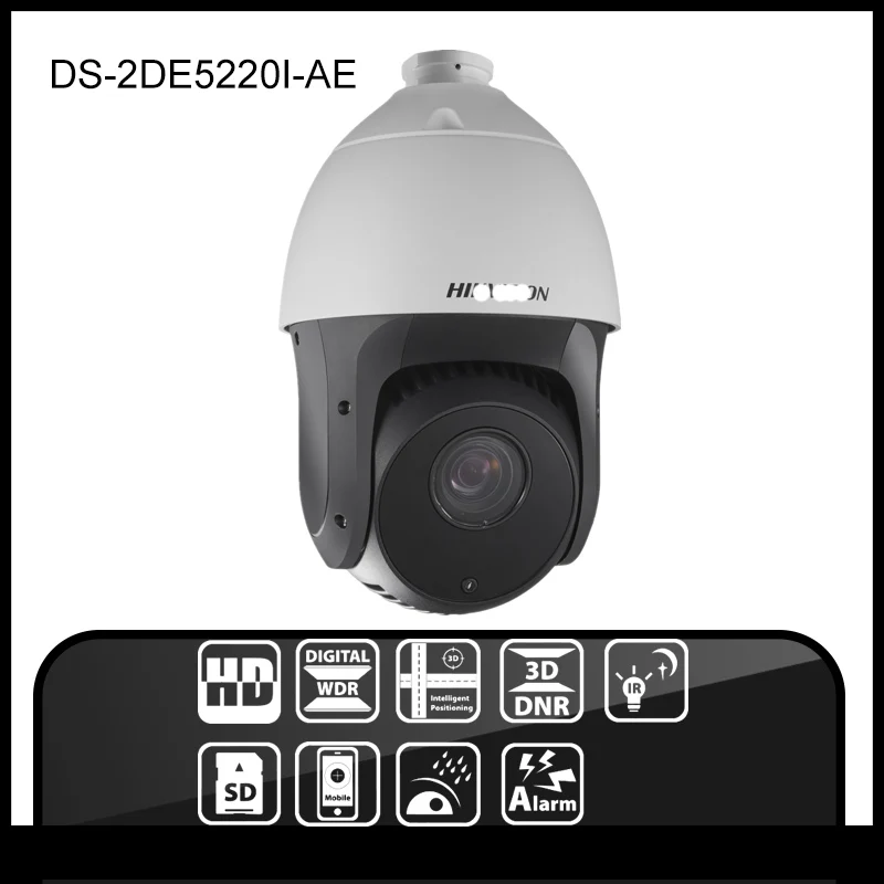 Hik DS 2DE5220I AE Original English version 2MP PTZ IP camera CCTV