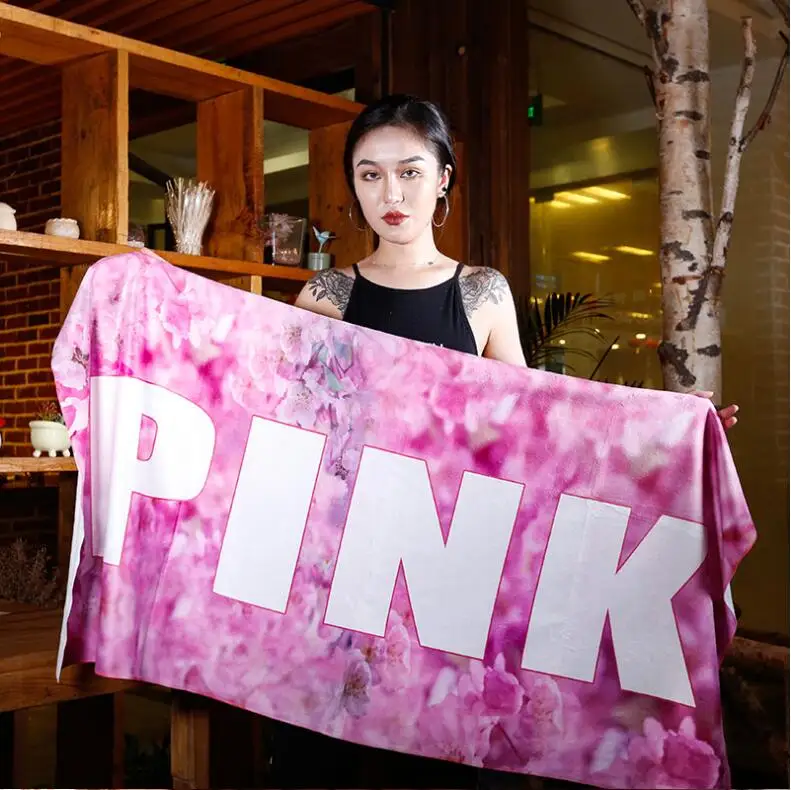 

GRIDILANGO Pink vs Flower Sports Towel for Adult Microfiber Beach Towel Quickly Absorbtable Swimming Bathroom Gym Sport Yoga Mat