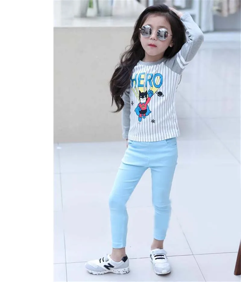 New Autumn Baby Clothing Hot Girls Jeans Candy Color Skinny Children Pants Baby Casual Long Pants Toddler Girls  Trousers 5