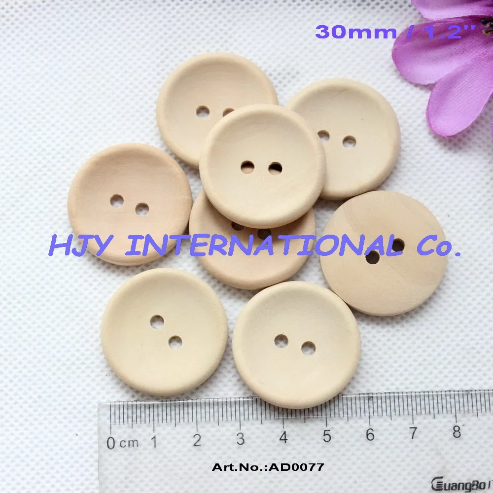 

30mm Unfinished custom button plain wooden button with your own message or shop name 1.2" - AD0077