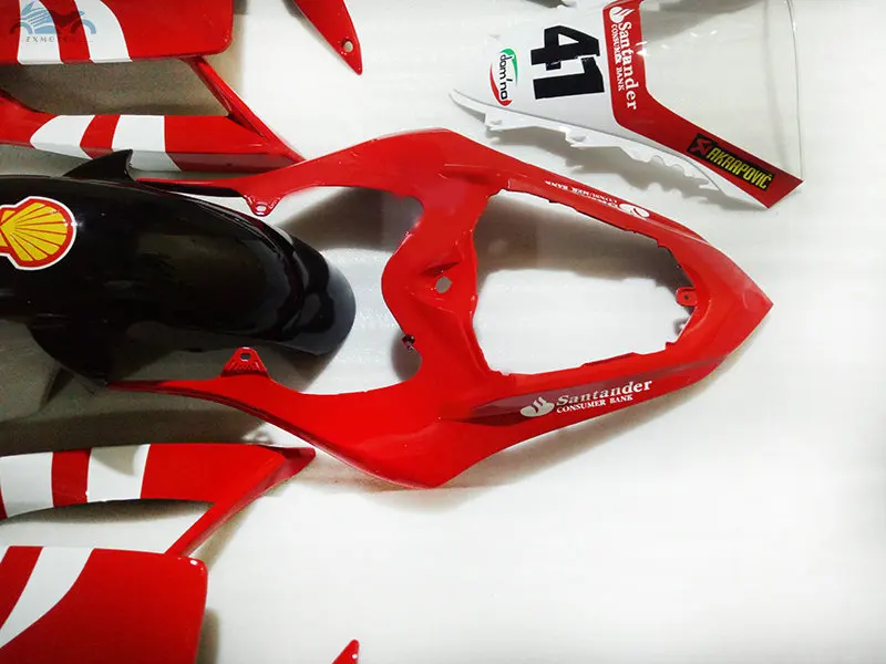 Обновите свой Комплект обтекателя впрыска, пригодный для YAMAHA 2007 2008 YZFR1 YZF R1 07 08 красный белый комплекты обтекателей мотоциклов YB05