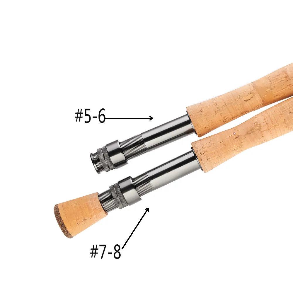 Удочка для ловли нахлыстом, высокоуглеродистая, 9 футов, 2,7 м, 4 секции, удочка для ловли нахлыстом, WT 5/6, 7/8, ручка из мягкой пробки, Удочка высокого качества