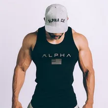 Sleeveless Gym T Shirt Men Running Shirt Summer Vest Cotton Breathable Mens Tank Top Gym Workout Fitness T-Shirt Sport Shirt