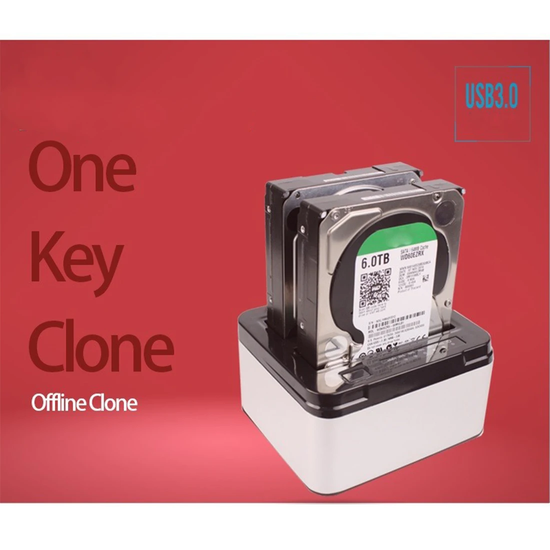 

Etmakit Top Quality Dual Bays SATA Hard Drive Disk Case Dock 3.5" 2.5" HDD SSD Station Offline clone