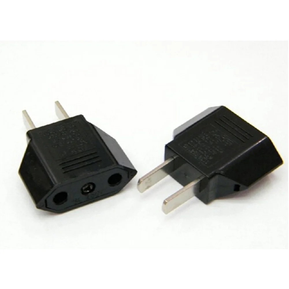 

new 2PCS Universal US To EU Plug US To Europe Travel Wall Power Charger Outlet Adapter Converter 2 Round Socket Input Pin