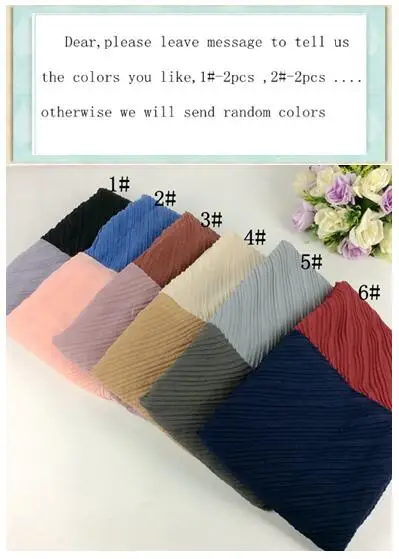 20 шт два цвета сморщенные простые обертывания хлопок шарф со складками мусульманский хиджаб двухцветное лоскутное изделие шали женский шарф и шарфы - Цвет: select colors