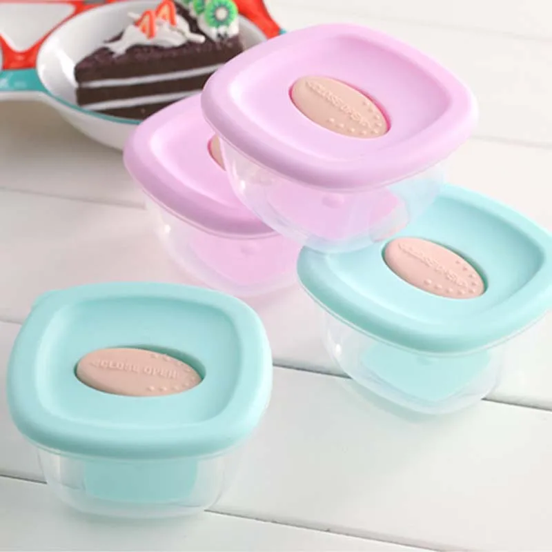 4 Piece Baby Block Set Baby Food Containers Sprout Cups Reusable Stackable Storage Cups 4oz/Pcs